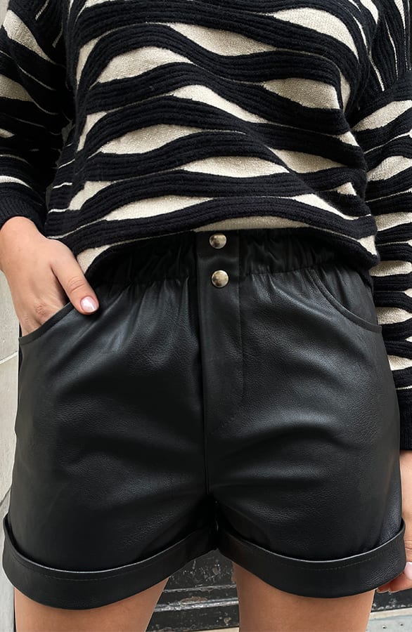 Leren Short Amelia Zwart – shorts — foto 5