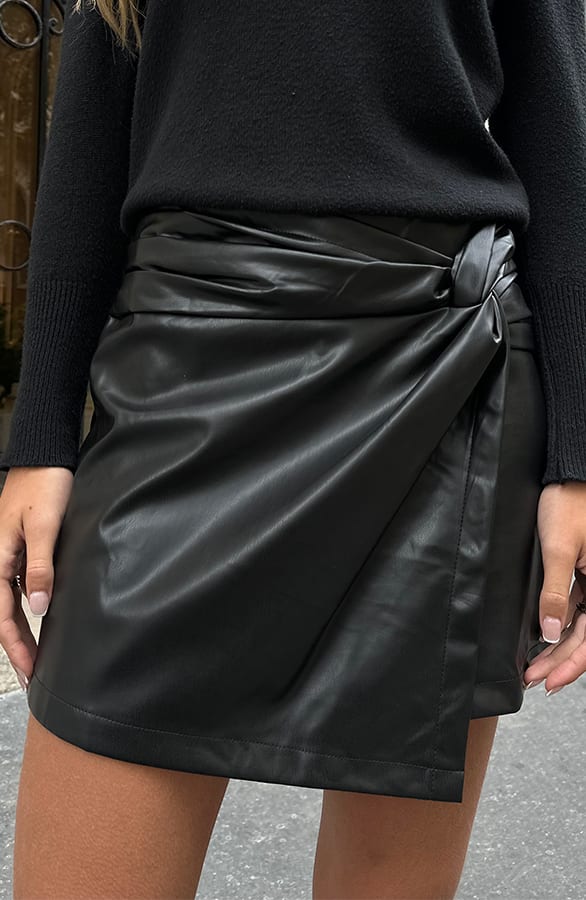 Leren Skort Fien Zwart – skorts