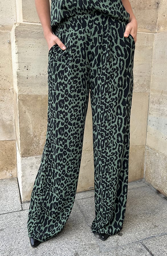Pantalon Lilly Leopard Army Tall