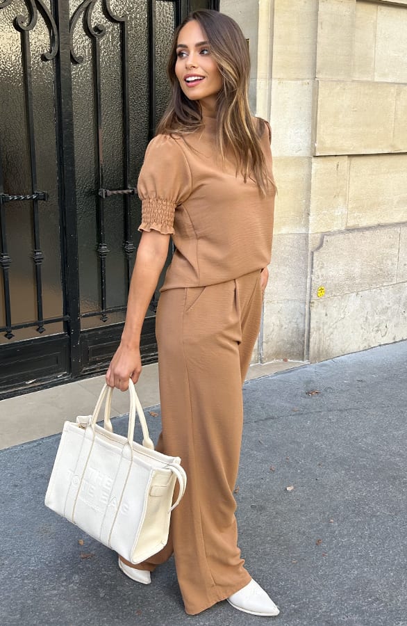 Short Sleeve Top Lilly Camel – shoparchief — foto 6