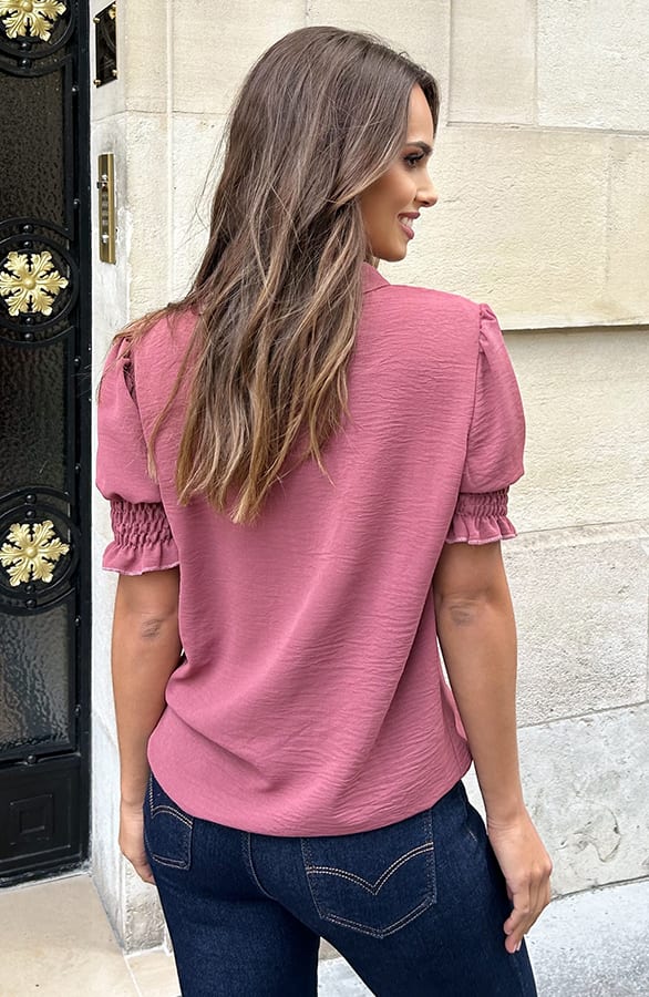 Short Sleeve Top Lilly Dust Roze – shoparchief — foto 7