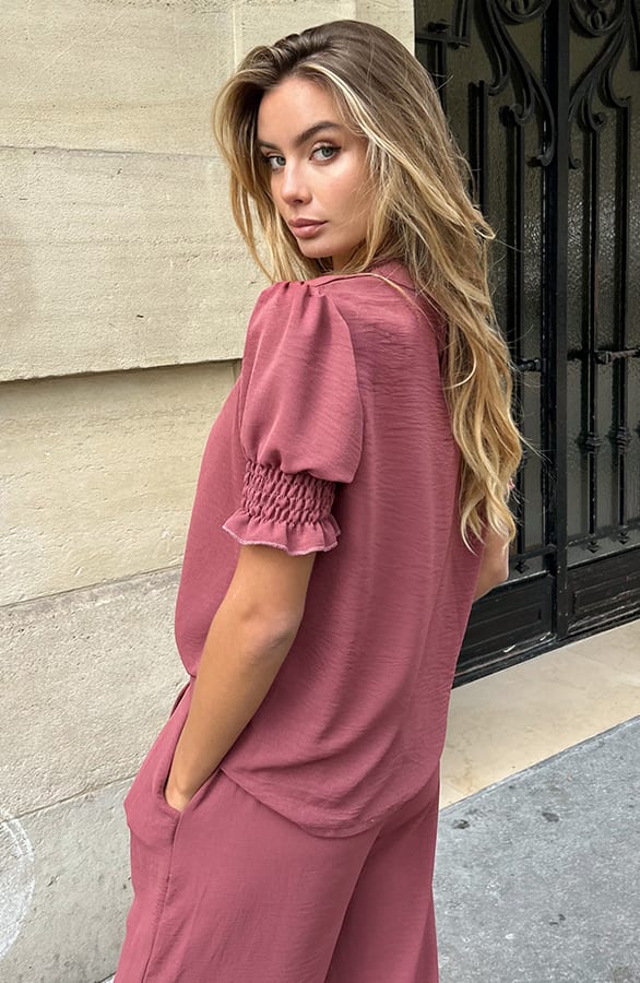 Short Sleeve Top Lilly Dust Roze – shoparchief — foto 3