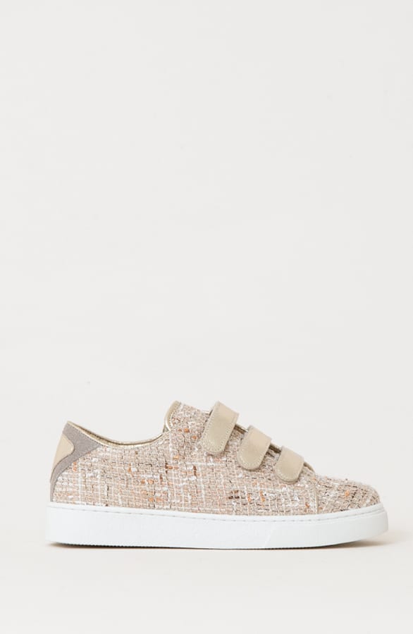 Luxe Bouclé Sneakers Katlyn Beige Goud – shoparchief — foto 5