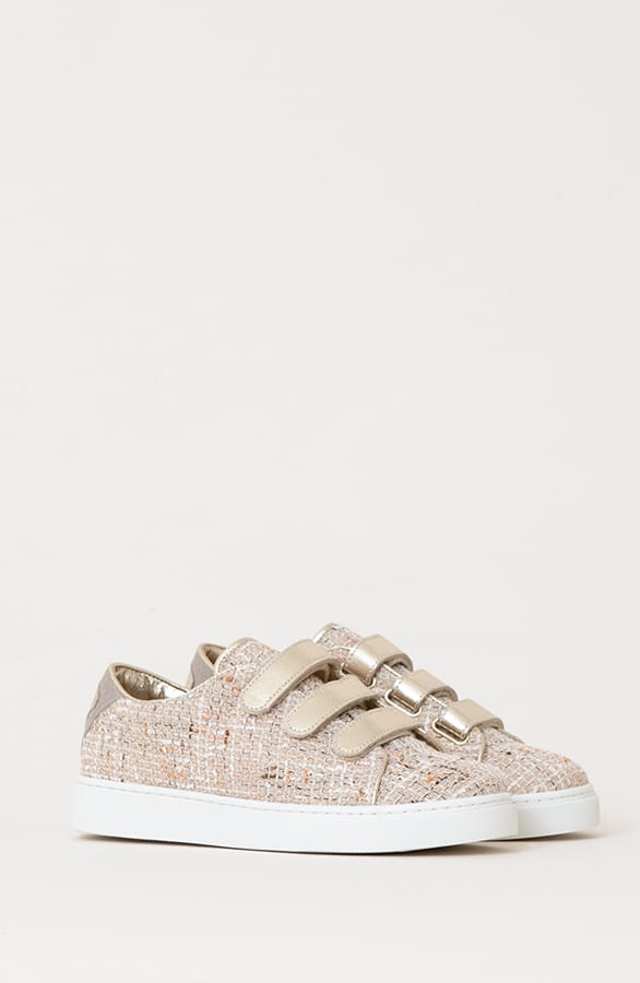 Luxe Bouclé Sneakers Katlyn Beige Goud – shoparchief — foto 7