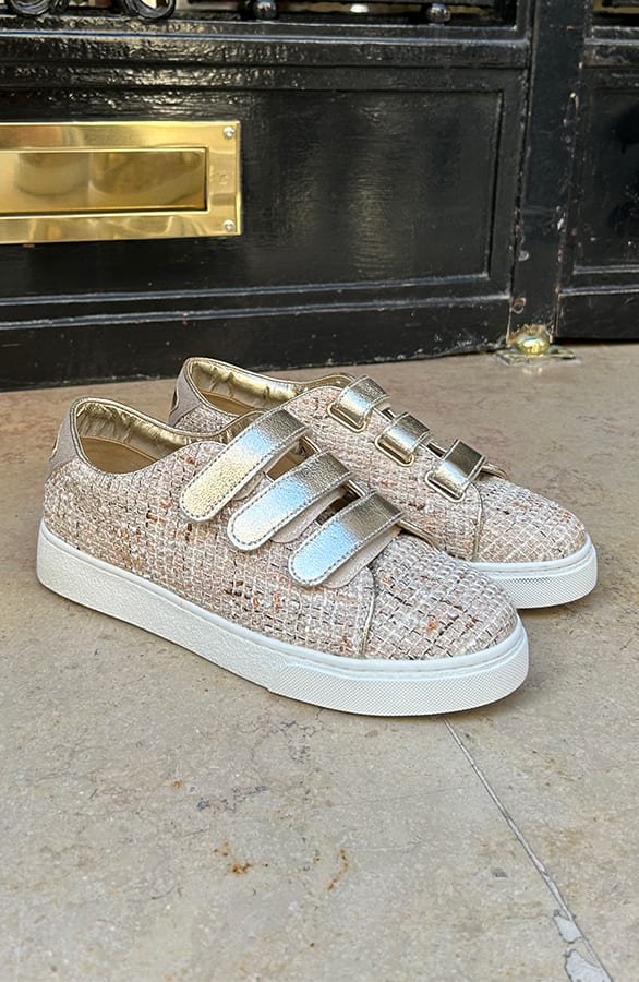 Luxe Bouclé Sneakers Katlyn Beige Goud – shoparchief