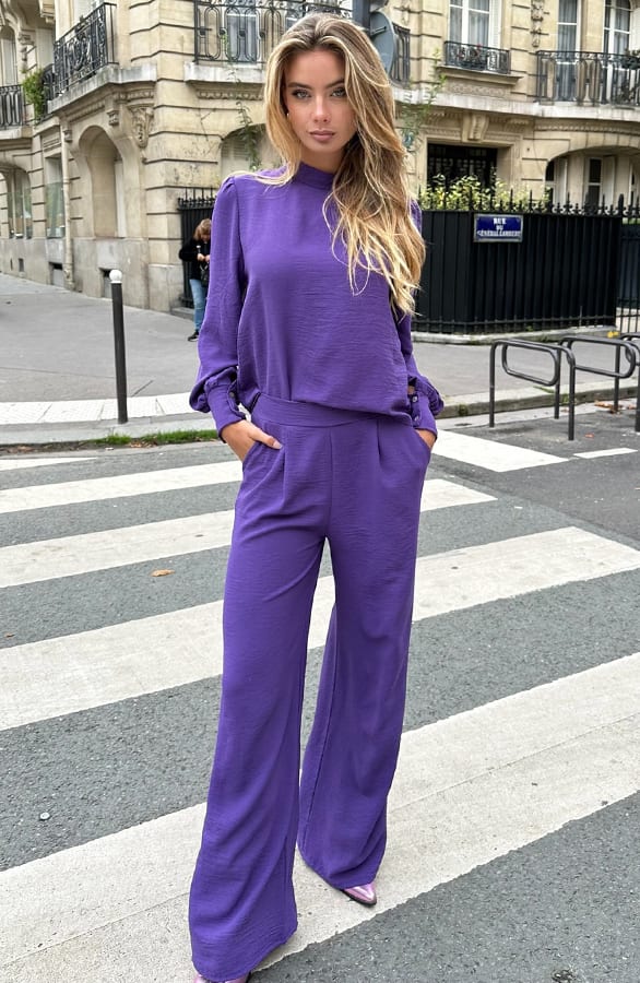 Pantalon Lilly Donker Paars Regular – broeken — foto 4