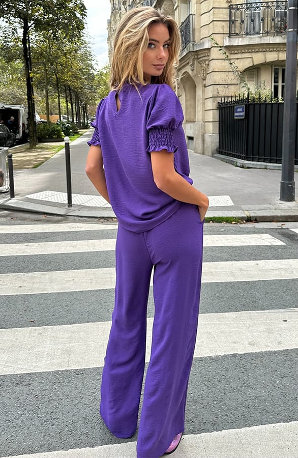Pantalon Lilly Donker Paars Regular – broeken — foto 5