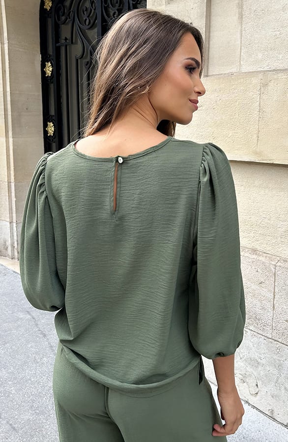 Puff Sleeve Top Lilly Army – shoparchief — foto 3