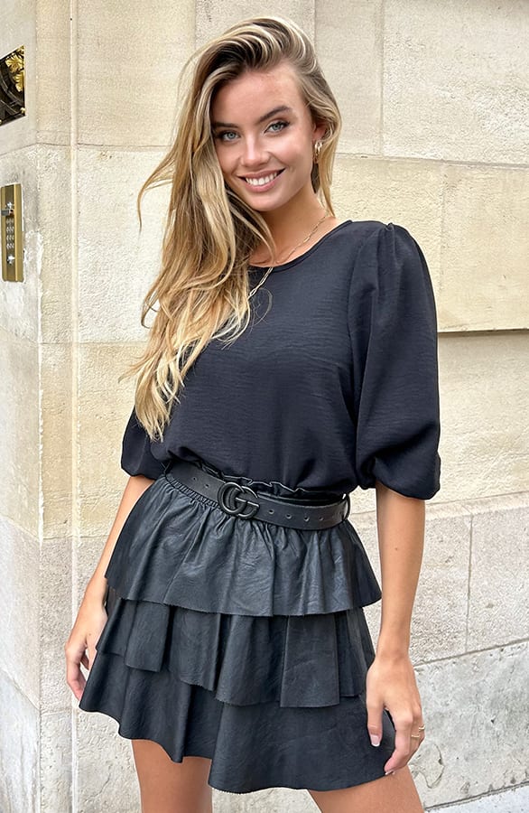 Puff Sleeve Top Lilly Zwart