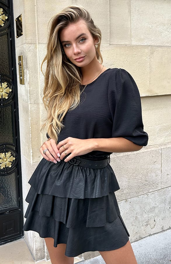 Puff Sleeve Top Lilly Zwart – shirts & tops — foto 5