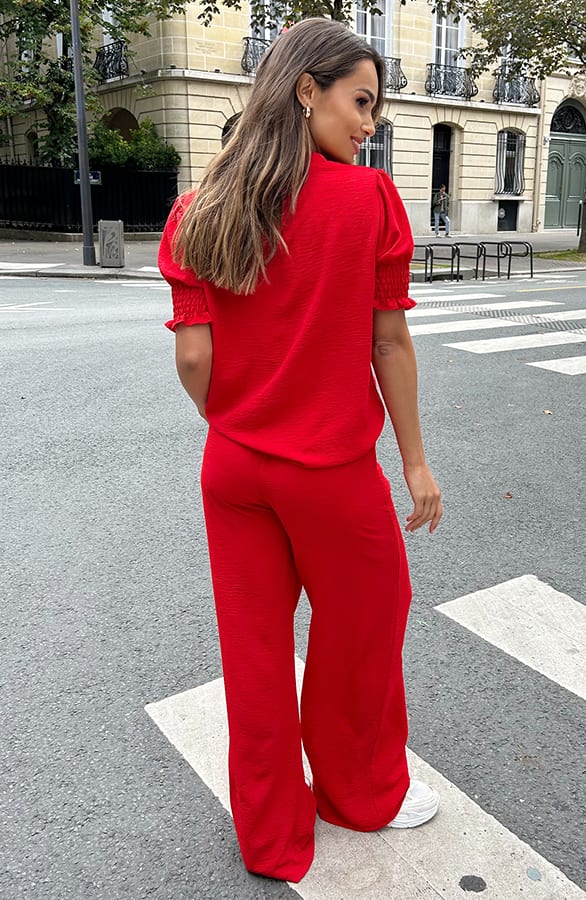 Short Sleeve Top Lilly Rood – shoparchief — foto 7