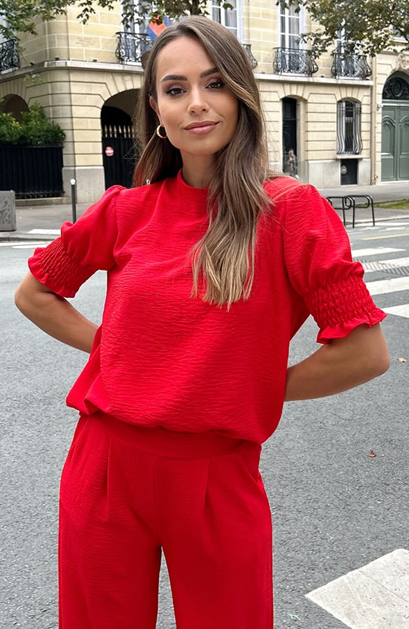 Short Sleeve Top Lilly Rood – shoparchief — foto 4