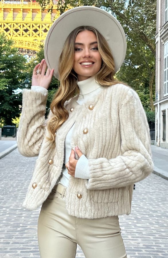 Soft Fur Jacket Tanee Crème – shoparchief — foto 4