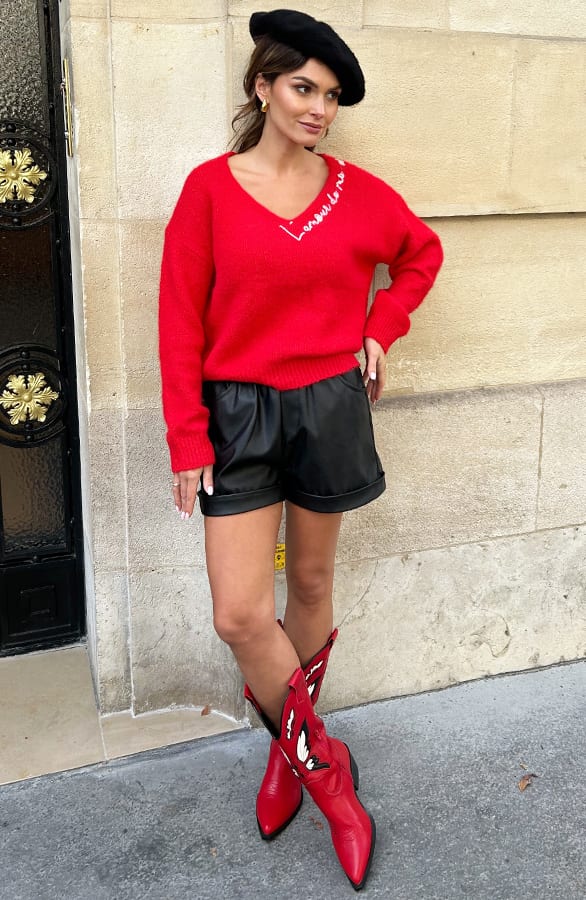 Soft Trui Met Tekst Erlijn Rood – shoparchief — foto 4