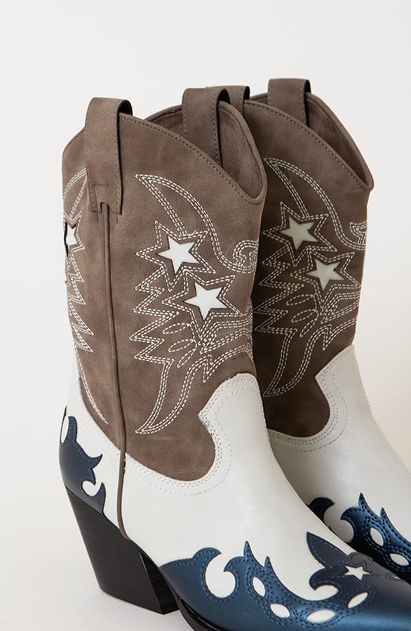 Sterren Cowboy Boots Ingrid Bruin Blauw – shoparchief — foto 6