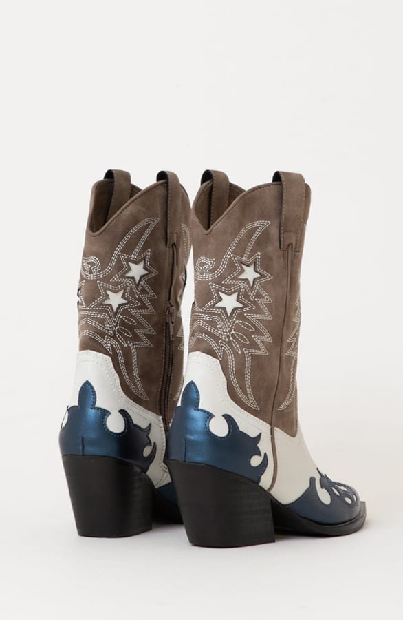 Sterren Cowboy Boots Ingrid Bruin Blauw – shoparchief — foto 3
