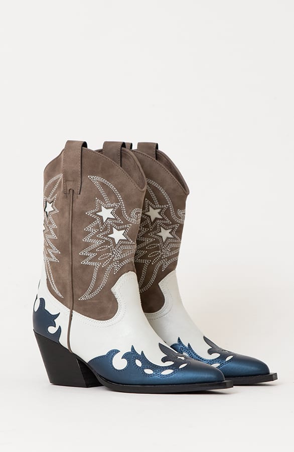 Sterren Cowboy Boots Ingrid Bruin Blauw – shoparchief — foto 5