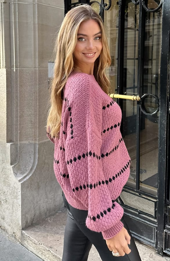 Stipjes Trui Emie Dust Roze – truien — foto 2
