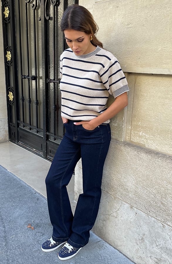 Top Met Strepen Leonie Beige Blauw – shoparchief — foto 6