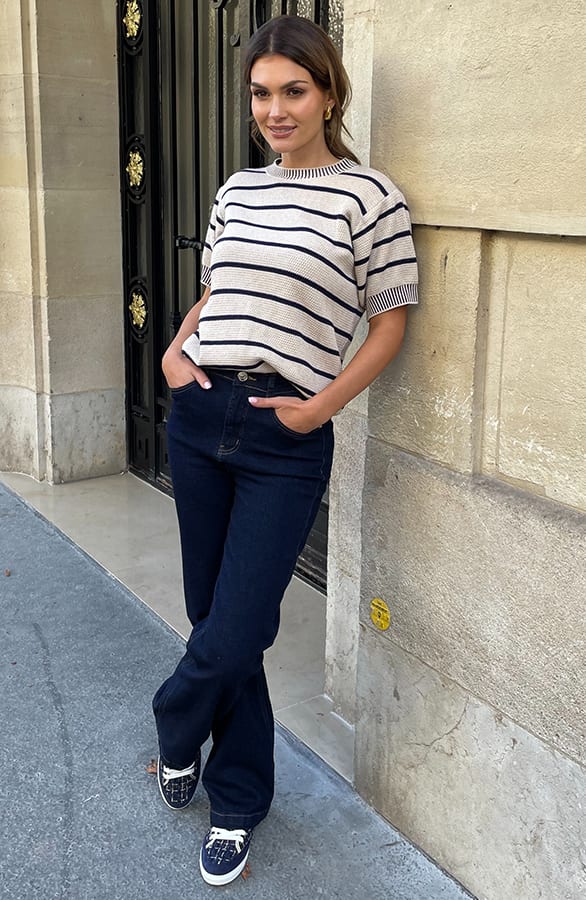 Top Met Strepen Leonie Beige Blauw – shoparchief — foto 5