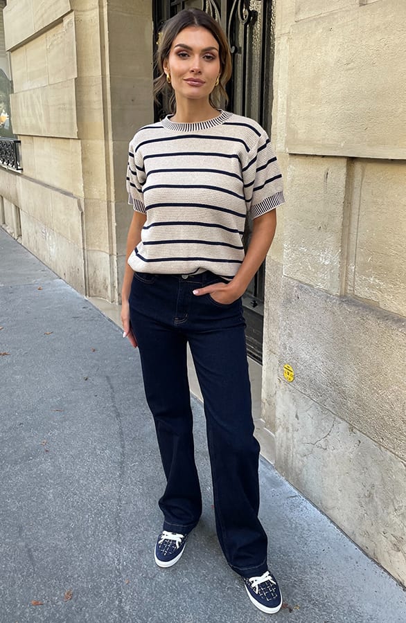 Top Met Strepen Leonie Beige Blauw – shoparchief — foto 7