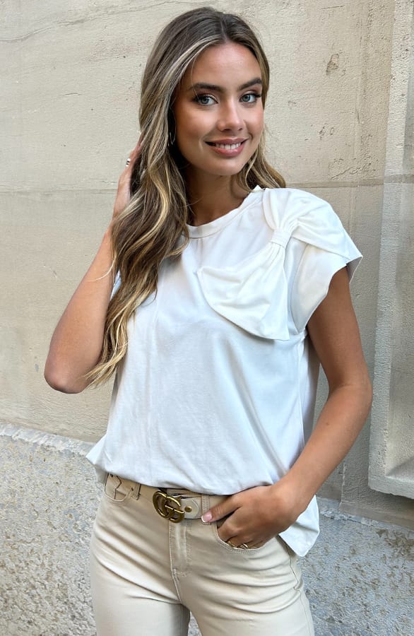 Top Met Strik Laure Ecru – shoparchief