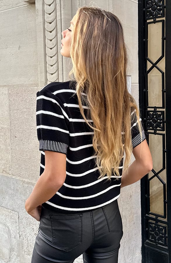 Top Met strepen Leonie Zwart Wit – shoparchief — foto 2
