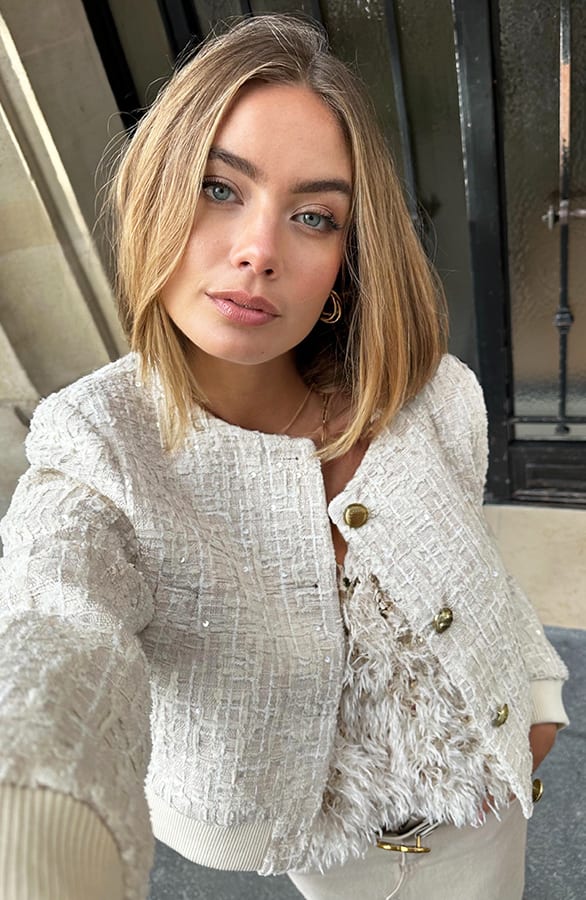 Tweed Bomber Elaine Ecru – vesten — foto 2