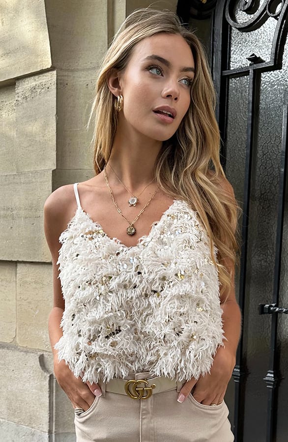 Veren Pailletten Top Evie Goud – shoparchief — foto 4