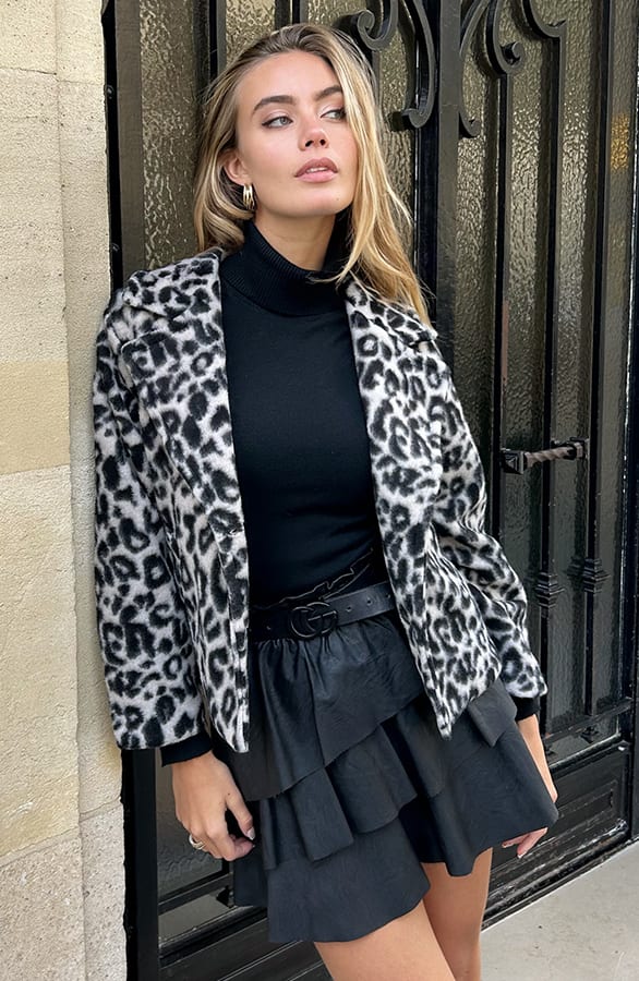 Woven Leopard Jacket Bo Beige – shoparchief — foto 8
