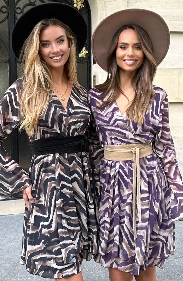 Zebra Wijde Mouw Jurk Ella Zwart – alle jurkjes — foto 9