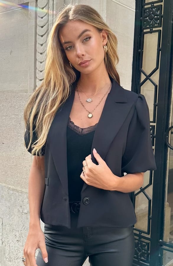 Blazer Korte Mouw Hayley Zwart – blazers