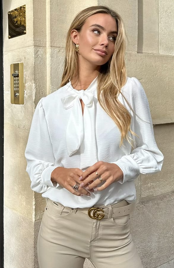 Bow Blouse Lilly Ecru – kleding — foto 5
