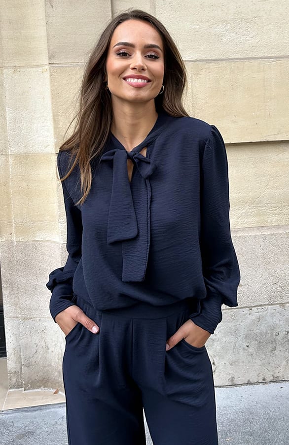 Bow Blouse Lilly Marine – shoparchief — foto 4