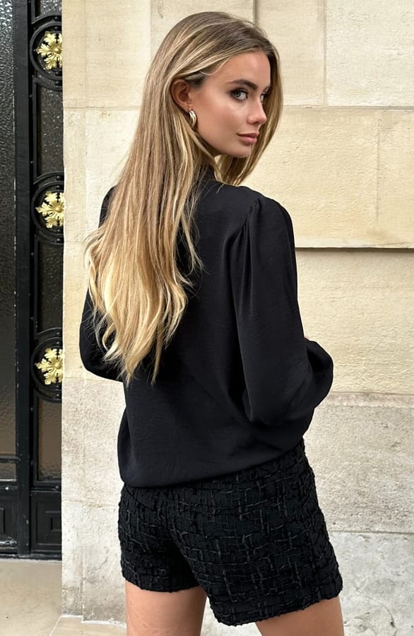 Button Bouclé Short Allie Zwart – skorts — foto 6