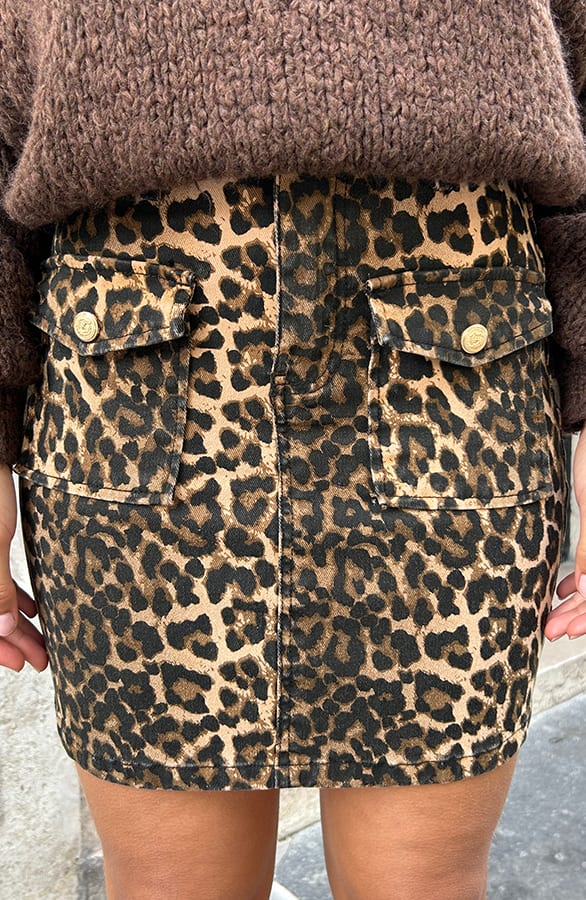 Denim Leopard Rok Kyra – shoparchief