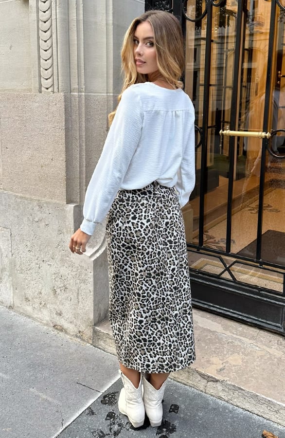 Denim Spijkerrok Yves Leopard – kleding — foto 4