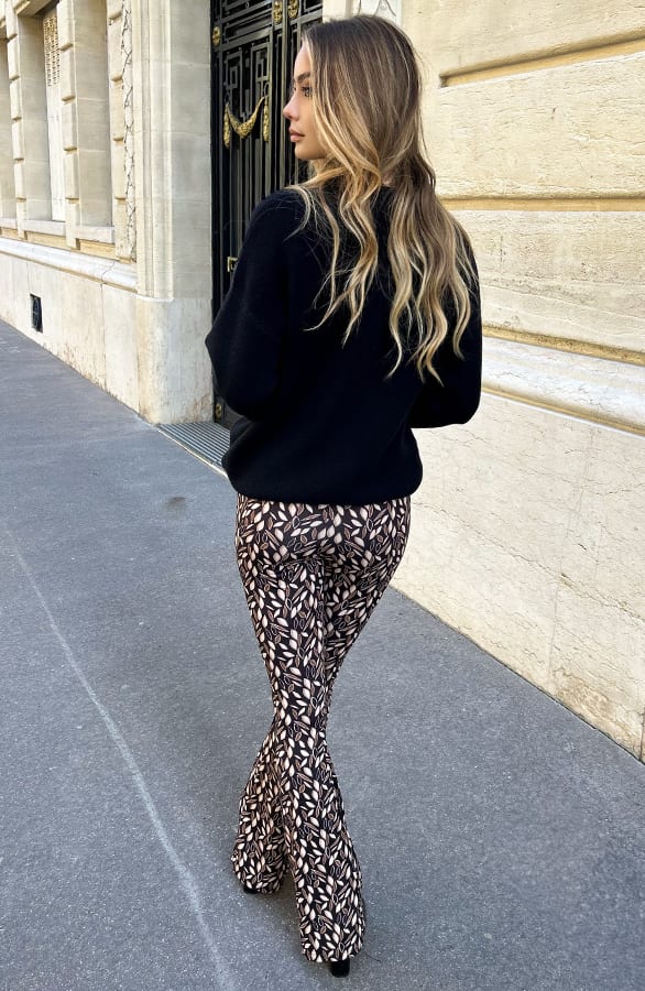 Janine Flared Broek Bloemen Cognac – shoparchief — foto 3