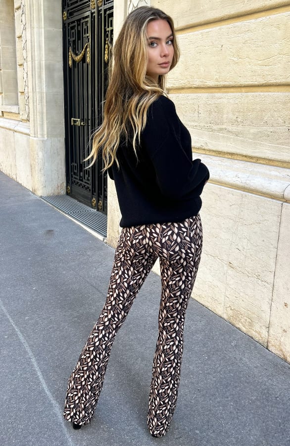 Janine Flared Broek Bloemen Cognac – shoparchief — foto 2