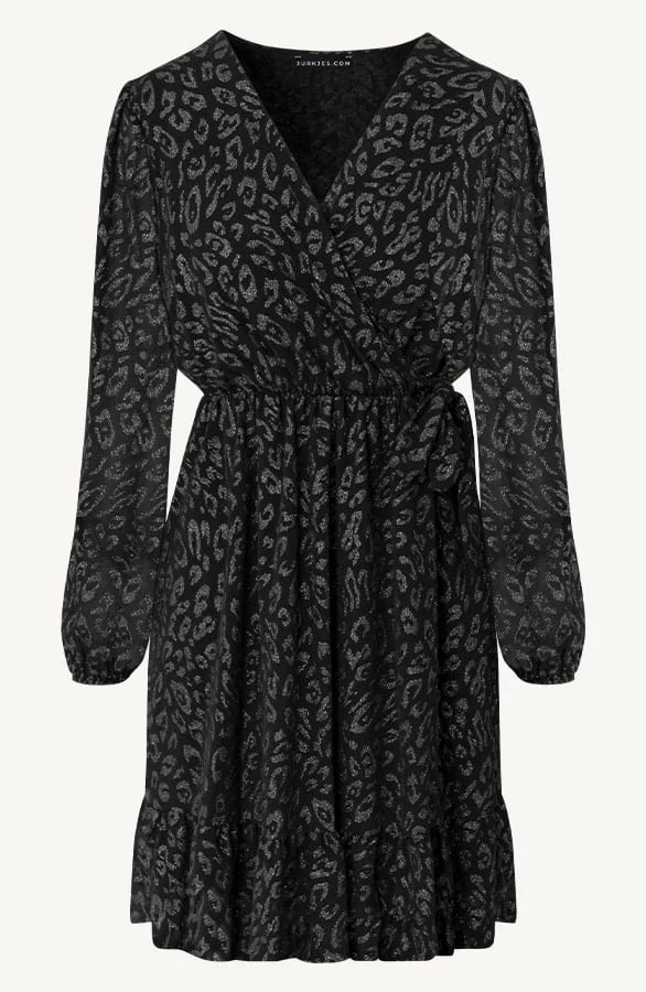 Leopard Jurk V-Hals Nova Zilver