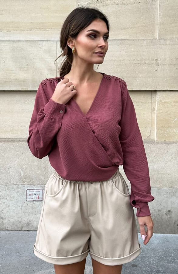 Leren Short Amelia Beige – shoparchief — foto 2