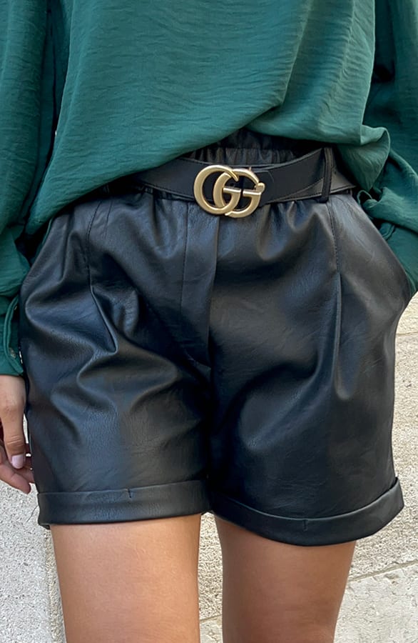 Leren Shorts Nynke Zwart – shoparchief — foto 3