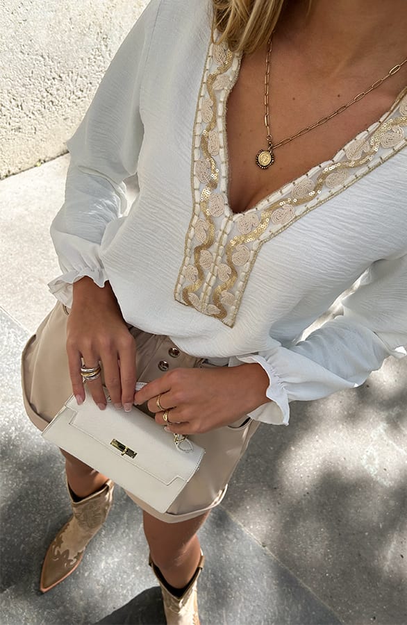 Limited Boho Blouse Daisy Ecru – kleding — foto 5