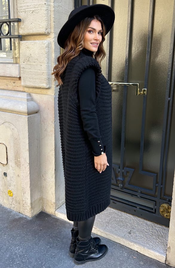 Maxi Gilet Lizet Zwart – shoparchief — foto 4