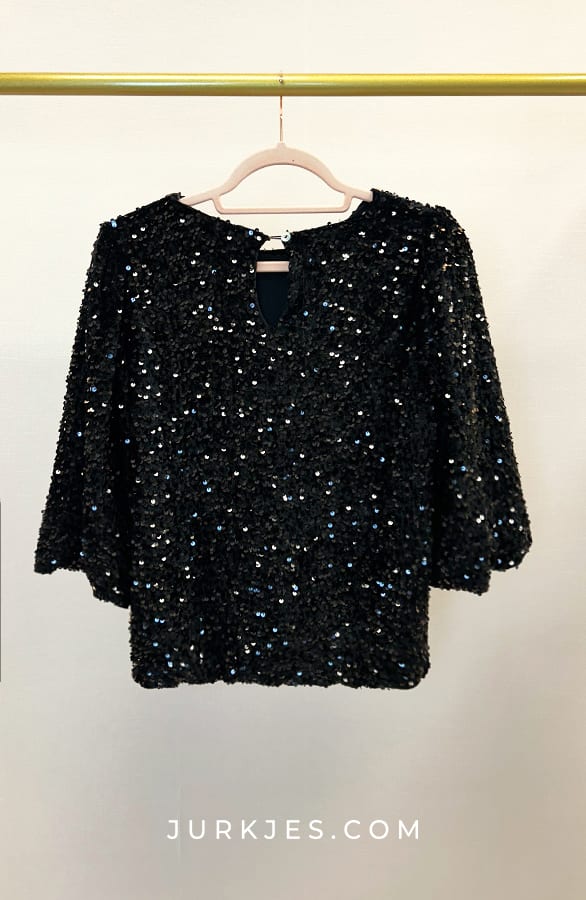 Pailletten Stretch Top Erica Zwart – shoparchief — foto 2