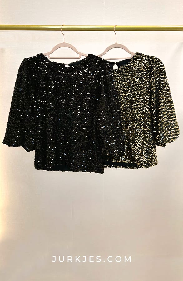 Pailletten Stretch Top Erica Zwart – shoparchief — foto 5