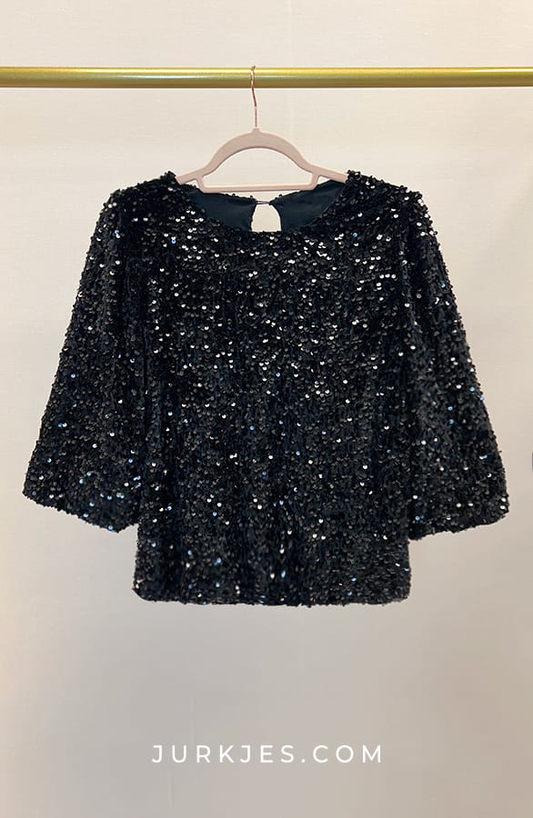 Pailletten Stretch Top Erica Zwart – shoparchief