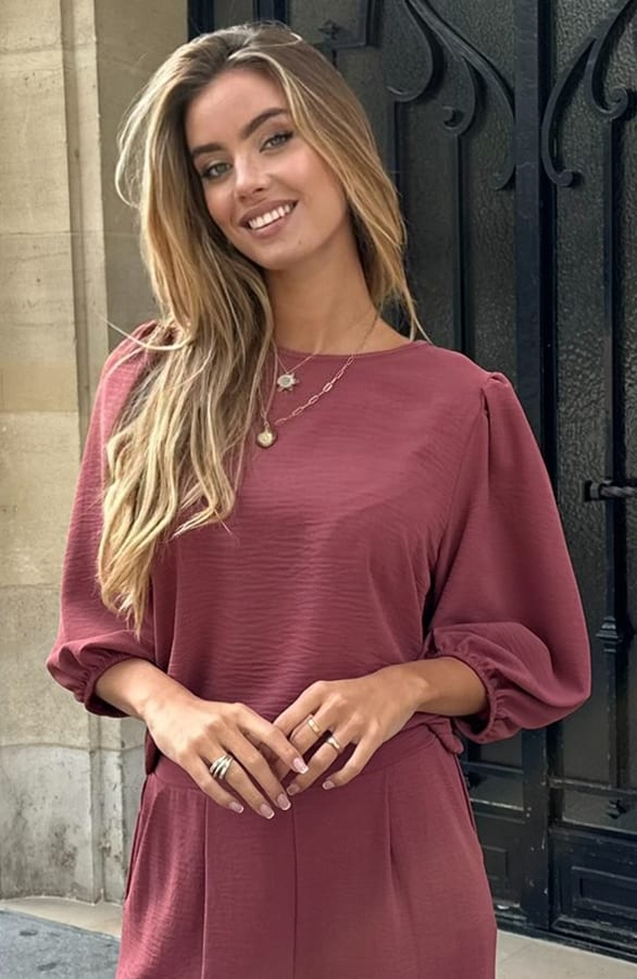 Puff Sleeve Top Lilly Dust Roze – shoparchief — foto 4
