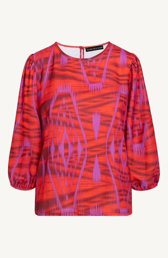 Puff Sleeve Top Lilly Fuchsia Rood – shoparchief