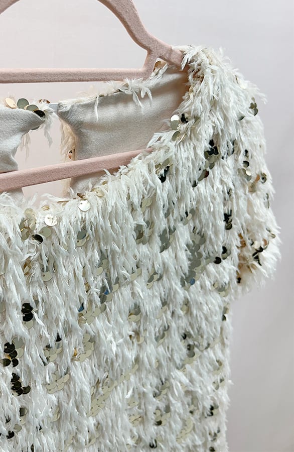 Veren Pailletten Top Korte Mouw Evie Goud – shoparchief — foto 3